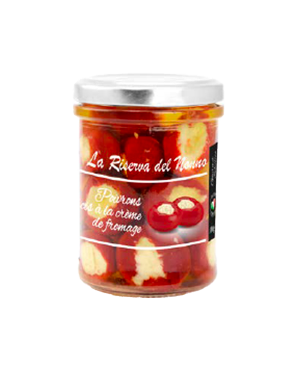 Poivrons rouge farcis à la crème de fromage