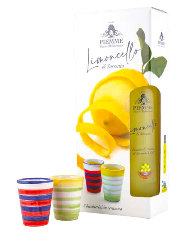 Coffret Limoncello Piemme et ses deux verres céramique