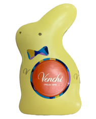 Lapin en métal jaune avec œufs en chocolat 66 g